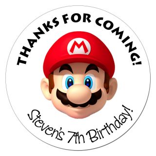 24 Super Mario Birthday Sticker Gift Favor Party Label