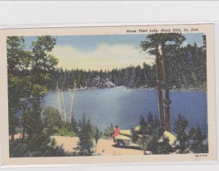 Horse Thief Lake Black Hills SD South Dakots 1947 Postcard