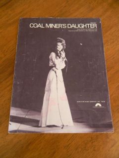 Coal Miners Daughter Loretta Lynn Copyright 1969 Sheet Music
