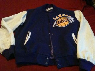 Los Angeles Lakers Letterman Jacket Chalk Line L Vintage