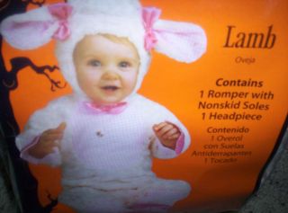 Halloween Dress Up Infants Lamb Costume Size 0 6 Months