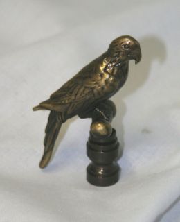 Finial for Lamp Parrot on Finial Antique Brass Finish 2 1 2 Tall