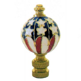 Lamp Parts Cloisonne Red White and Blue Lamp Shade Finials