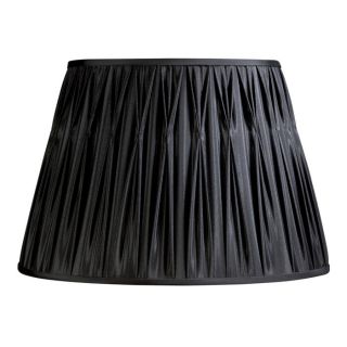 New 18 in Wide Pinch Pleat Lamp Shade Black Faux Silk Fabric Laura