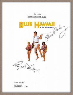 Elvis Presley Angela Lansbury Signed X2 Blue Hawaii Movie Musical