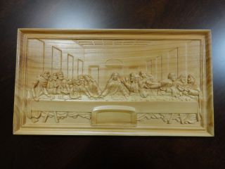 The Last Supper  Wood Carving Relief Religious Art