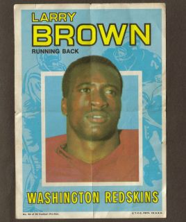 1971 Larry Brown Topps Football Mini Poster card Game Washington
