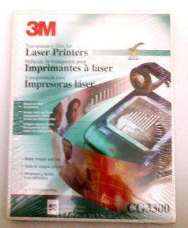 3M Laser Transparency Film   Letter   8.5 X 11   50 Sheets   CG3300