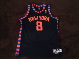 New York Knicks Black Jersey Latrell Sprewell RARE Nike Large Length 2