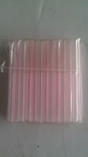 50 Pcs Pink Large Wide Boba Bubble Tea Straws