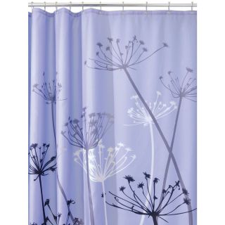 Fabric Shower Curtain Floral Gray And Purple Color Bathroom Decor Home