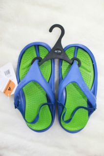 NWT Crocs Jibbitz Green Blue Flip Flop Shoe Boy Girl Toddler Size XS 6