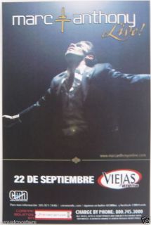 Marc Anthony 2011 San Diego Concert Poster Latin Pop
