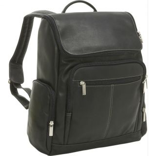 Le Donne Leather Premium VAQUETTA Leather Laptop Backpack Black