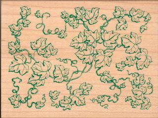 Ivy Leaf Pattern Mounted Rubber Stamp All Night Media