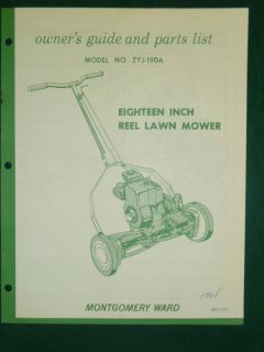 Garden Mark 18 Reel Lawn Mower Parts Manual