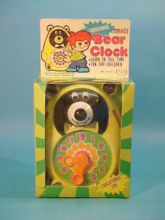 Educational Bear Clock Learn to Tell Time Box 1970S