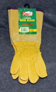 Garden Rose Gloves Long Protective Leather Womens Small