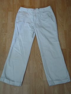 Joe Pants Casual Crops Mid Rise Straight Leg Cuff Khaki 6 S157