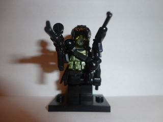 custom lego minifig military army W brickarms weapons vest gas mask