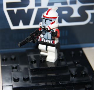 Lego Star Wars Custom Red Arc Commander Trooper Minifig Mini Figure