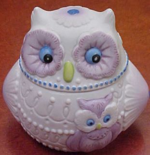Lefton China Hand Painted Owl Trinket Box