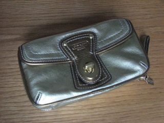  HTF COACH LEGACY BRONZE GOLD LEATHER JEWELRY POUCH 60208 148 00 NWOT