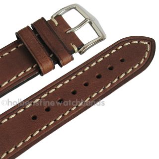 20mm Hirsch Liberty Brown Chrono Leather Watch Band