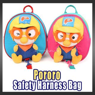 Pororo 3th Safety Harness Backpack Bag for Kids Toddler Baby Blue Pink