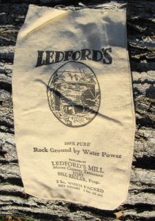 Ledfords Mill 2lb Cap Burlap Flour or Meal Sack Moore County Tenn