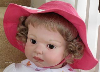 Reborn Adorable life sized toddler baby girl, Leontyne, glass eyes, NR