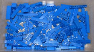 Lego Blue Bricks Lot of 210 Bulk Lot Building Parts Pieces Gently Used