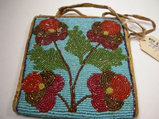 Authentic VTG Native American Beaded Purse 1920s ? Sioux LeQuire USED