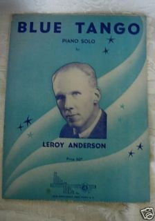 Vintage Sheet Music Blue Tango Leroy Anderson 1951