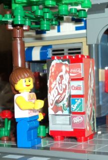 LEGO City Custom Town Train Coca Cola Vending Machine made from LEGO R