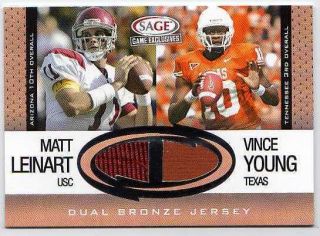2006 Game Exclusives 5 M Leinart V Young Dual Jersey