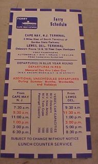Ferry Schedule Cape May N J Lewes Del