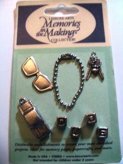 Leisure Arts Memories Making Collection Metal Embellishments New in