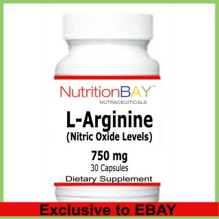Arginine Amino Acid Nitric Oxide Levels 750 MG 30 Capsules