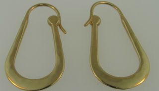 Ed Levin 14k Gold Oval Hoop Earrings