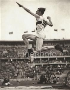 1936 Vintage Olympic Male Long Jump by Leni Riefenstahl