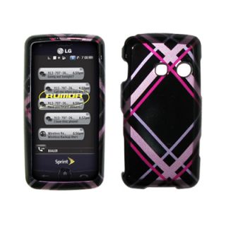 For LG Rumor Touch Case Cover Pink Plaid Stripes