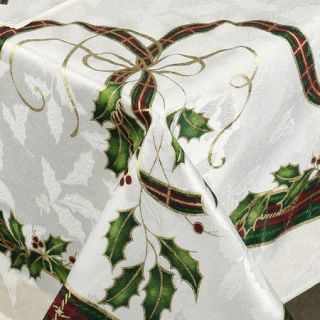 120 Lenox Christmas Holiday Nouveau Tablecloth Oblong 60x120 Seats 10