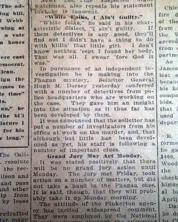 Leo Frank Mary Phagan Murder 1913 Atlanta GA Newspaper
