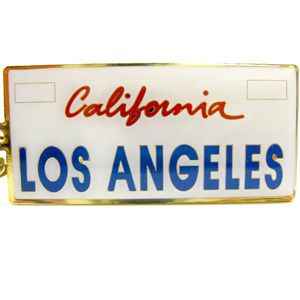 California License Plate with Los Angeles Key Ring