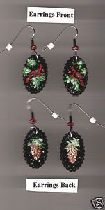 Cardinal Earrings Hand Painted Jewelry by Jenny Licht
