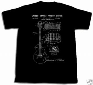 Gibson Les Paul Guitar Patent Shirt XL Tshirt XLarge