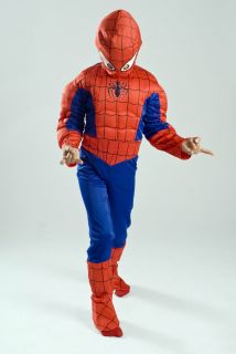 Boys Kids Glowing Spiderman Muscle Halloween Costume Light Up Lowest