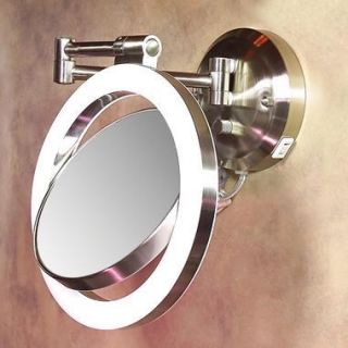 Zadro 10x Magnifying Lighted Makeup Mirror Swing Arm Wall Mount