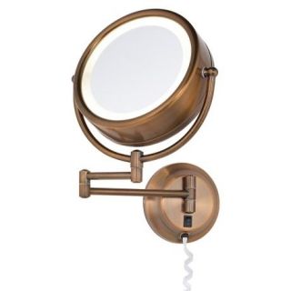 Diablo Bronze Reversible 5X 1x Plug in Lighted Makeup Mirror